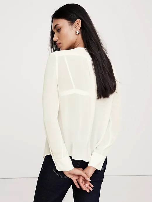 Georgette Sheer Pintuck Shirt sold by Banana Republic product image thumbnail 2