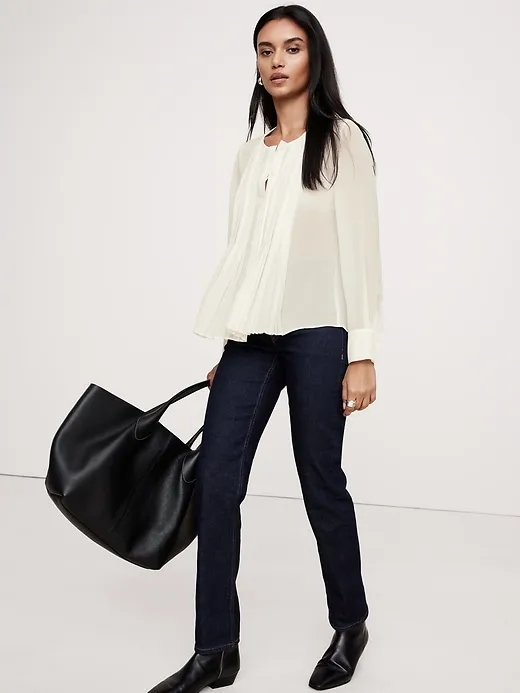 Georgette Sheer Pintuck Shirt sold by Banana Republic product image thumbnail 3