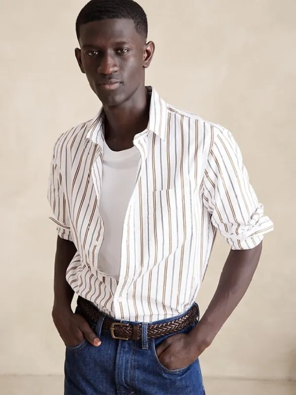 Washed Cotton Poplin Shirt sold by Banana Republic
