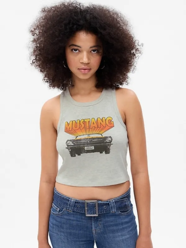 Cropped Graphic Tank Top sold by GAP