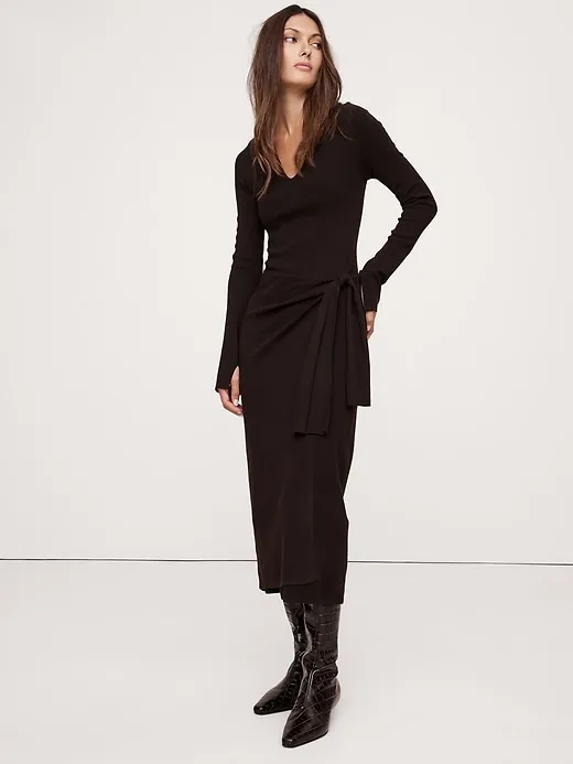 Sculpted Tie-Front Midi Dress sold by Banana Republic