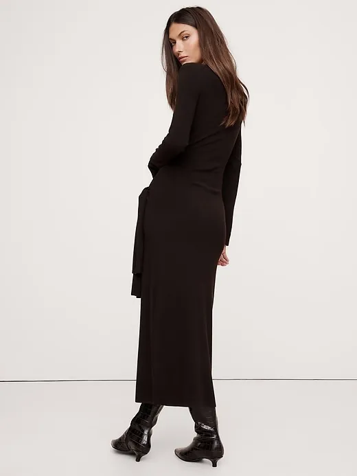 Sculpted Tie-Front Midi Dress sold by Banana Republic product image thumbnail 2