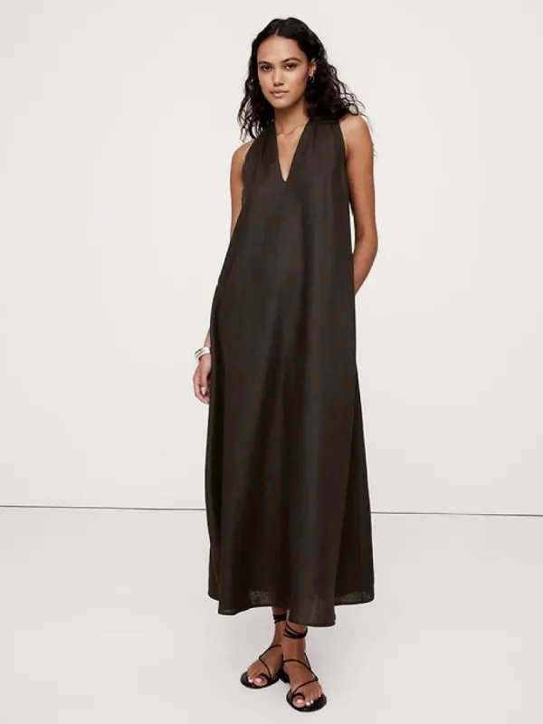 Pauline Linen Midi Dress sold by Banana Republic