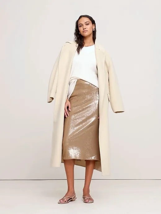 Stretch-Sequin Midi Skirt sold by Banana Republic product image thumbnail 5