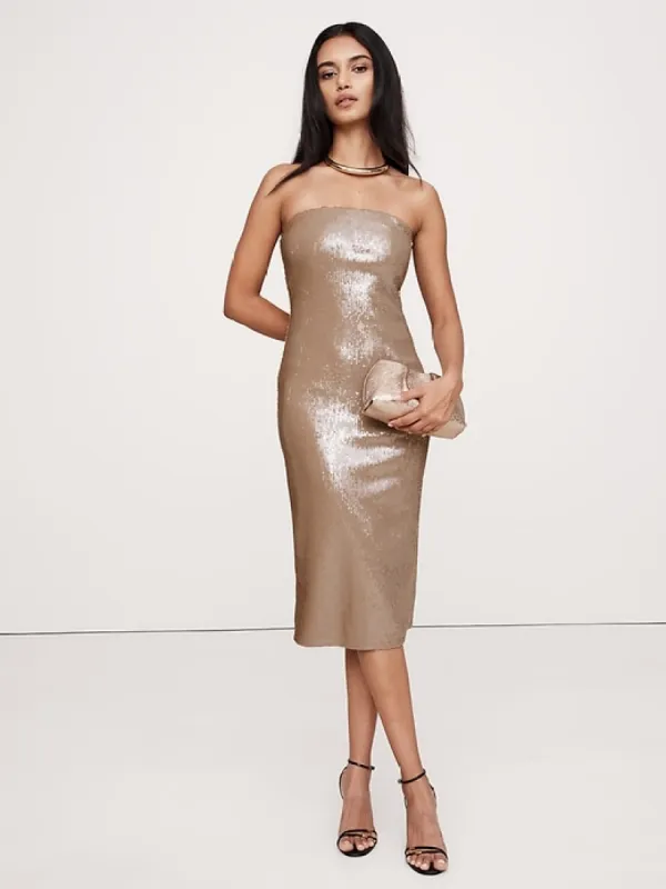 Stretch-Sequin Strapless Dress sold by Banana Republic