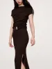Wide Ribbed Knit Maxi Skirt sold by Banana Republic