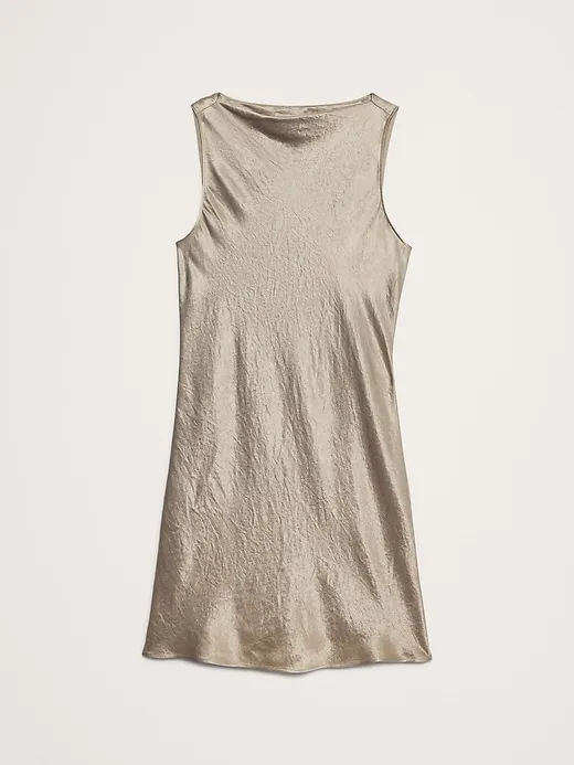 Crinkle-Satin Shift Dress sold by Banana Republic product image thumbnail 4