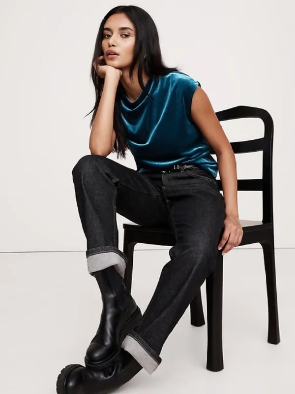 Bias-Cut Velvet Asymmetrical Top sold by Banana Republic