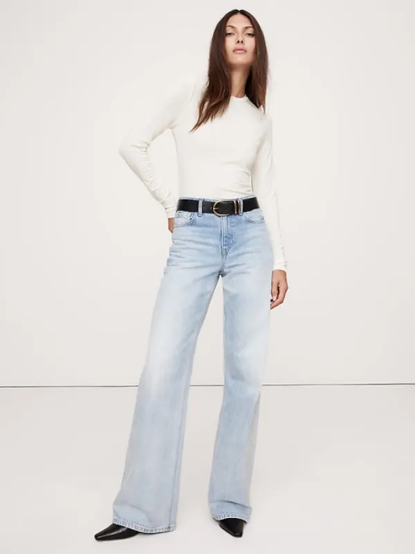 Luxe Wool-Blend Crew-Neck Top sold by Banana Republic