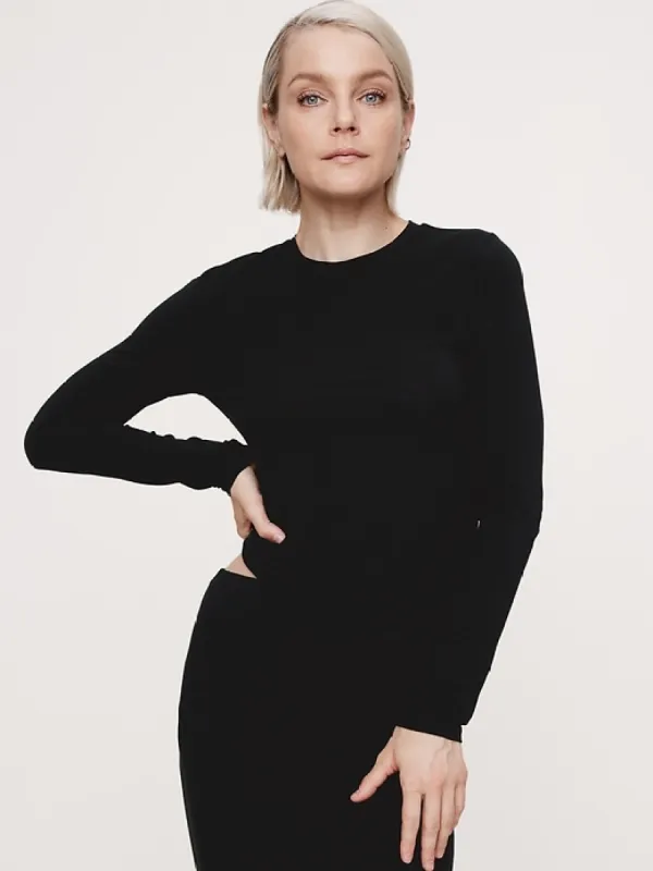 Luxe Wool-Blend Crew-Neck Top sold by Banana Republic