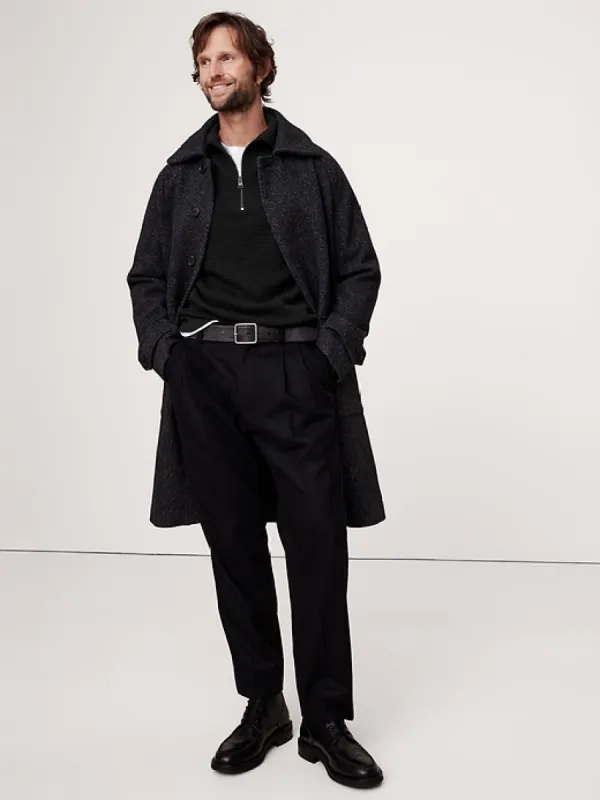 Cotton Waffle-Knit Half-Zip Sweater sold by Banana Republic