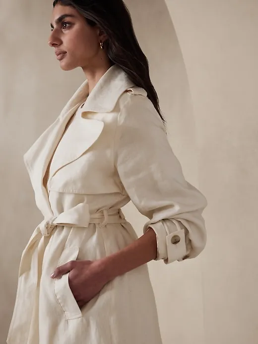 Silvia Linen Trench Coat sold by Banana Republic product image thumbnail 2