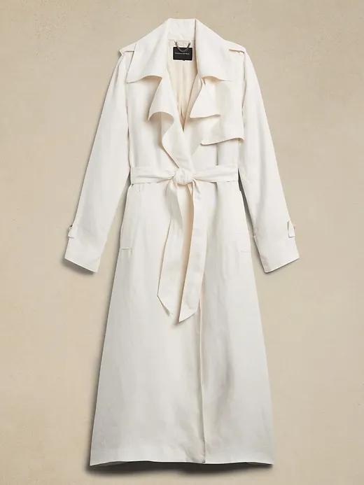 Silvia Linen Trench Coat sold by Banana Republic product image thumbnail 3
