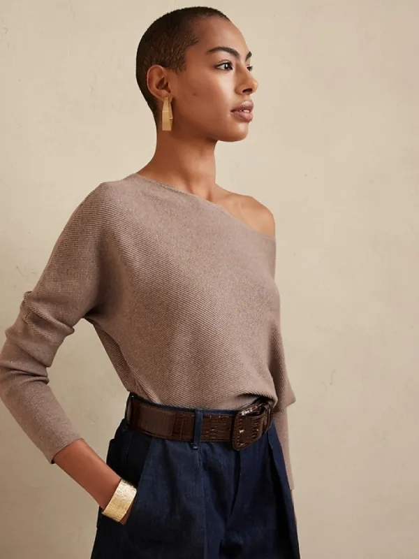 Colleta Ribbed Off-Shoulder Sweater made by Banana Republic