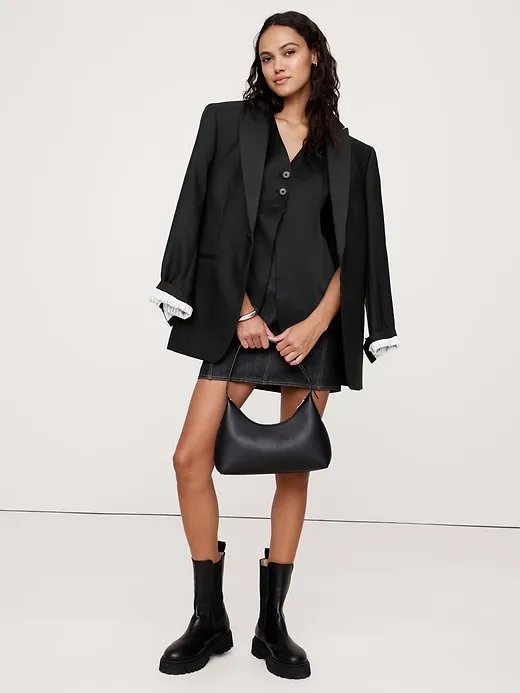 Italian Satin Long Vest sold by Banana Republic