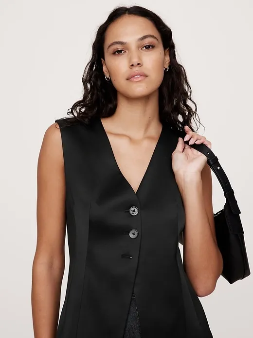 Italian Satin Long Vest sold by Banana Republic product image thumbnail 3