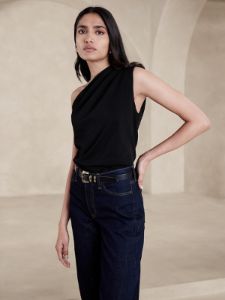 One-Shoulder Heavy Cotton Tank sold by Banana Republic