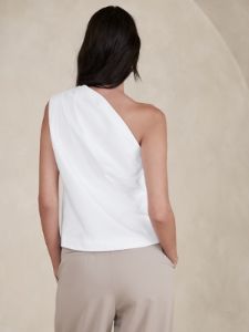 One-Shoulder Heavy Cotton Tank sold by Banana Republic