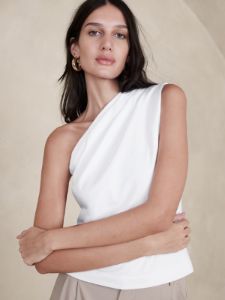 One-Shoulder Heavy Cotton Tank sold by Banana Republic