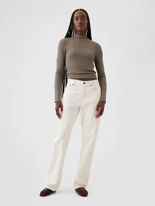 Modern Rib Cropped Mockneck Shirt sold by GAP product image thumbnail 3