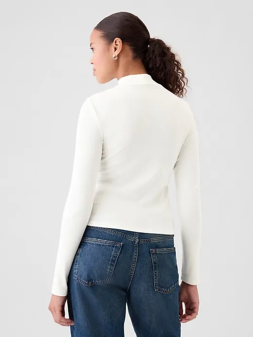 Modern Rib Cropped Mockneck Shirt sold by GAP product image thumbnail 2