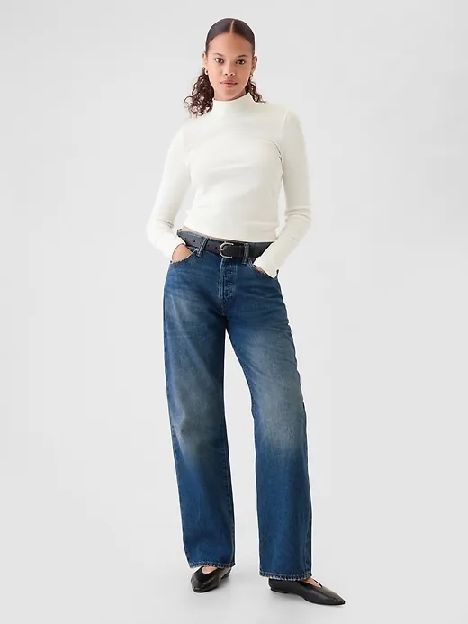Modern Rib Cropped Mockneck Shirt sold by GAP product image thumbnail 3