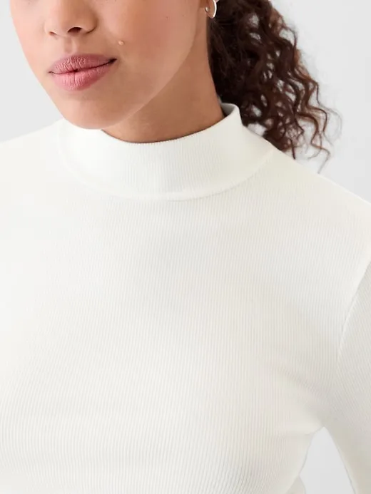 Modern Rib Cropped Mockneck Shirt sold by GAP product image thumbnail 4
