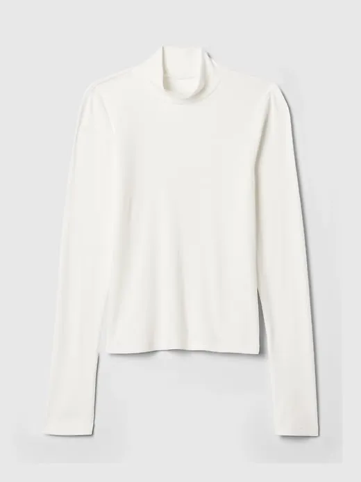 Modern Rib Cropped Mockneck Shirt sold by GAP product image thumbnail 5