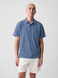 Linen-Cotton Polo Shirt sold by GAP