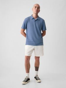 Linen-Cotton Polo Shirt sold by GAP