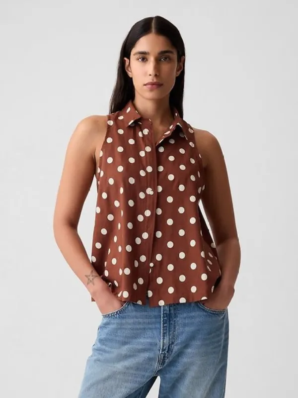 Linen-Blend Shirt sold by GAP