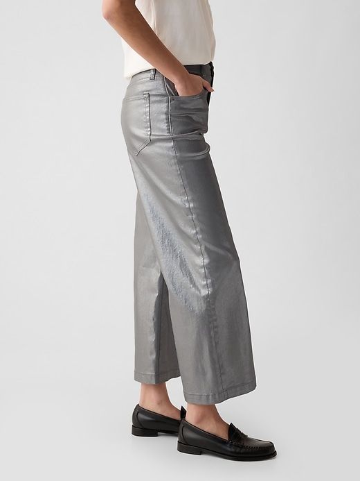 High Rise Stride Metallic Wide-Leg Ankle Jeans sold by GAP product image thumbnail 4