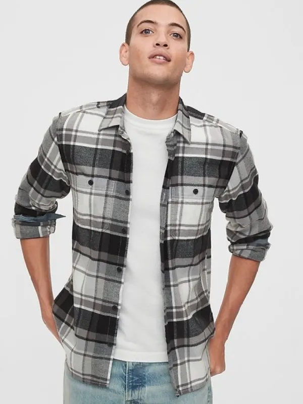 Pocket Flannel Shirt in Standard Fit sold by GAP