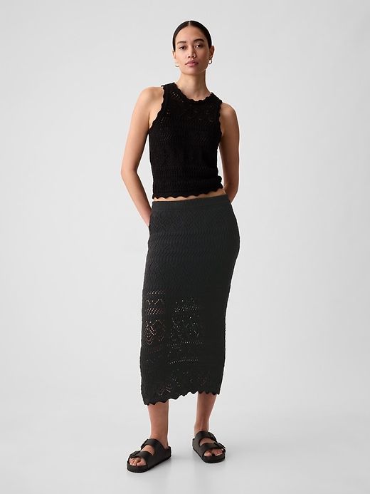 Crochet Pull-On Midi Skirt sold by GAP product image thumbnail 3