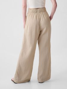 Mid Rise Crinkle Gauze Wide-Leg Pants sold by GAP