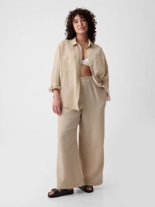 Mid Rise Crinkle Gauze Wide-Leg Pants sold by GAP
