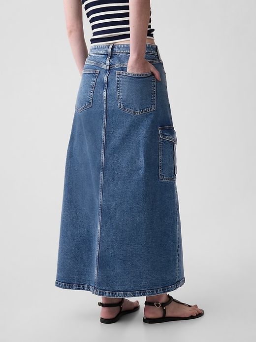 Denim Cargo Maxi Skirt sold by GAP product image thumbnail 2