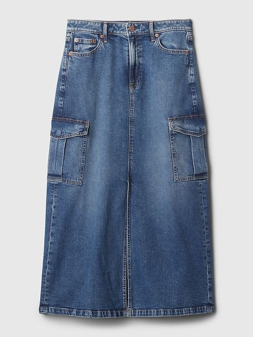 Denim Cargo Maxi Skirt sold by GAP product image thumbnail 4