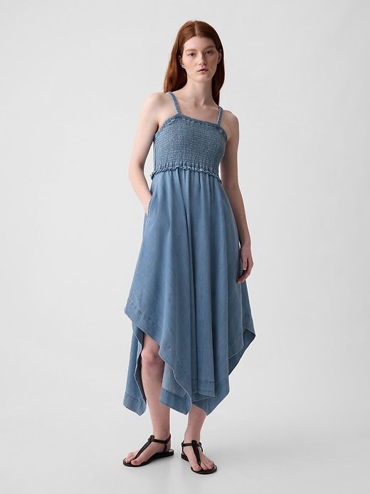 Denim Handkerchief Hem Midi Dress sold by GAP