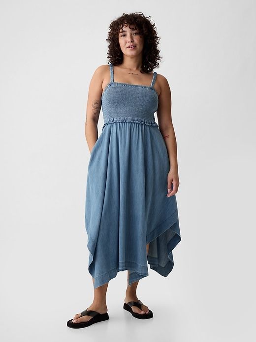 Denim Handkerchief Hem Midi Dress sold by GAP product image thumbnail 4