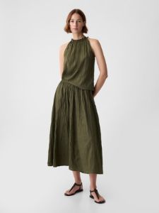 Textured Crinkle Pull-On Midi Skirt sold by GAP