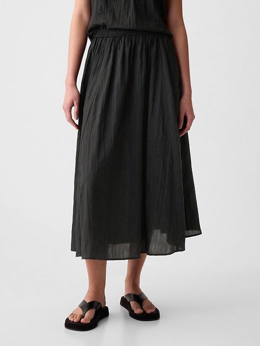 Textured Crinkle Pull-On Midi Skirt sold by GAP