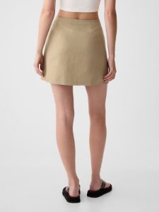 Linen-Cotton Wrap Mini Skirt | Parallel