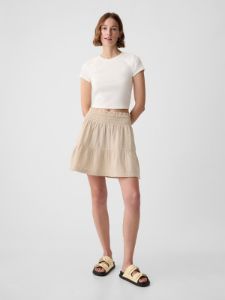 Crinkle Gauze Tiered Mini Skirt sold by GAP