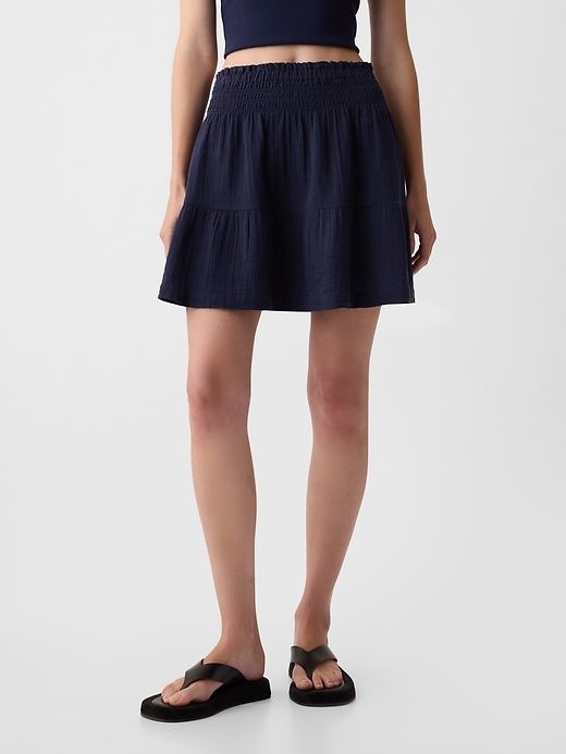 Crinkle Gauze Tiered Mini Skirt sold by GAP