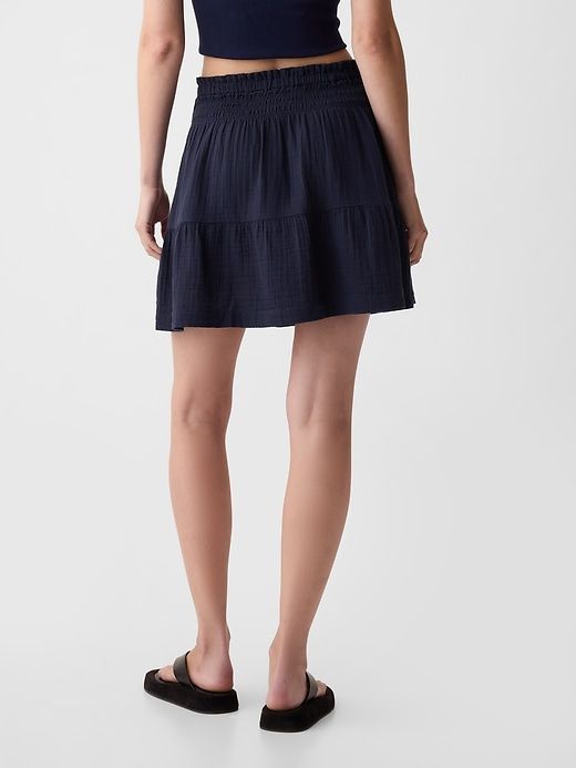 Crinkle Gauze Tiered Mini Skirt sold by GAP product image thumbnail 2