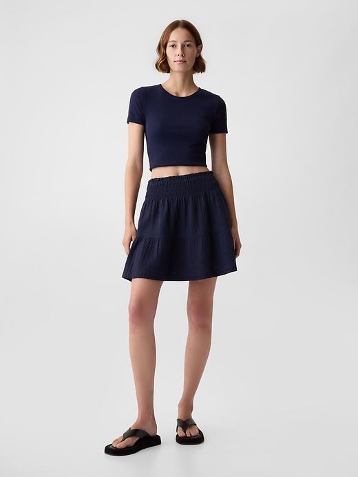 Crinkle Gauze Tiered Mini Skirt sold by GAP product image thumbnail 3