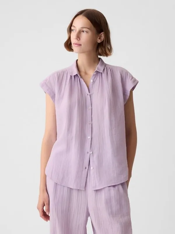 Crinkle Gauze Shirt sold by GAP