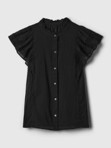 Crinkle Gauze Flutter Sleeve Shirt sold by GAP