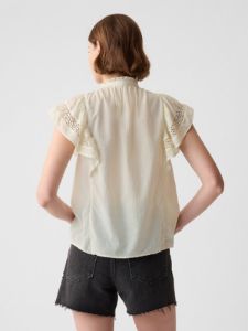 Crinkle Gauze Flutter Sleeve Shirt sold by GAP
